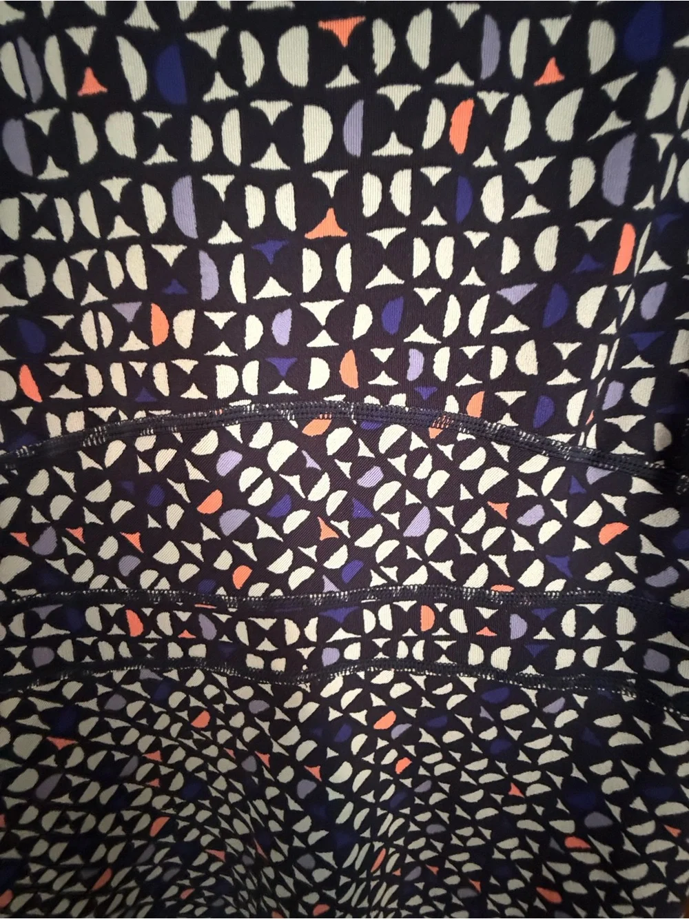 Title Nine Navy Geometric Midi Dress with Coral Accents - Picture 2 of 8